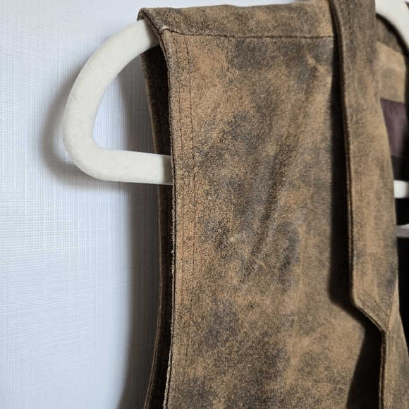 THE LEATHER RANCH MENS VEST RODEO COUNTRY WESTERN BROWN (4X) - Picture 9 of 16